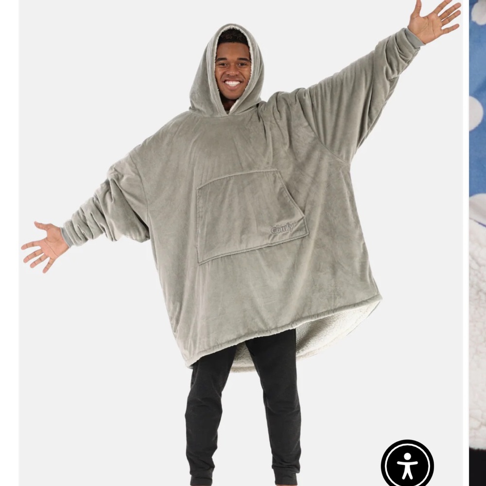 Cozy Gray Oversized Hoodie Blanket